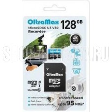 OLTRAMAX MicroSDXC 128GB Class 10 (U3) V30 Recorder + адаптер (SD 95 MB/s) [OM128GCSDXC10-U3-V30]