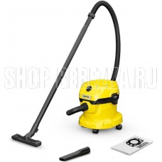 KARCHER Строительный пылесос WD 2 Plus V-12/4/18 1000Вт (уборка: сухая/сбор воды) желтый