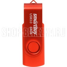 SMARTBUY (SB064GB3TWR) UFD 3.0/3.1 064GB Twist Red красный