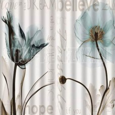 САНАКС 01-87 Штора с рисунком МАКИ, в ванную комнату, без колец - полиэстэр САНАКС 01-87 Штора с рисунком МАКИ, в ванную комнату, без колец - полиэстэр