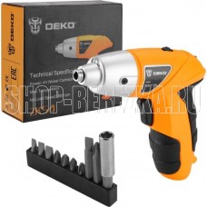 DEKO ZKS4, 4В, 0.6 Ач, з/у с набором оснастки 10 шт, 4 Нм 063-4113