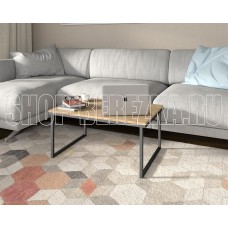 БИТЕЛ Стол Ланс МИНИ Дуб крафт золотой/черный (1 уп.)