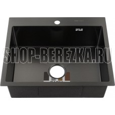 FABIA PROFI 60503G Мойка врезная 60х50см, ГРАФИТ, толщина 3,0х1мм, глубина 200мм+большой сифон с переливом+корзина