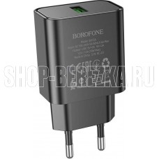 BOROFONE (6974443388541) BA72A Spring 1USB QC3.0 черный