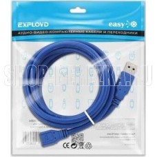 EXPLOYD EX-K-1484 удлинитель USB/USB-A/2.0/чёрный/2M