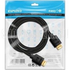 EXPLOYD EX-K-1492 HDMI-HDMI/V2.0/4K 60Hz/круглый/чёрный/5М