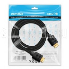 EXPLOYD EX-K-1492 HDMI-HDMI/V2.0/4K 60Hz/круглый/чёрный/5М