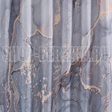 САНАКС 01-93 Штора с рисунком, серые разводы, в ванную комнату, без колец - полиэстэр, 180 х 180 см