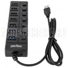 PERFEO (PF_C3228) USB-HUB 7 Port, (PF-H036 Black) чёрный