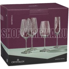 CRYSTALEX CR350101W Набор бокалов для вина WATERFALL 6шт 350мл