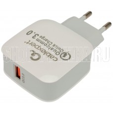 Cablexpert (21074) MP3A-PC-40, QC3.0, 1 порт USB, белый, пакет