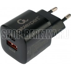 Cablexpert (21080) MP3A-PC-47, QC3.0/PD, 2 порта: USB и Type-C, черный, пакет