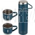 MALLONY Набор: термос + ТЕРМОкружки FESTA, 0,5 л (3 кружки), синий (106055)
