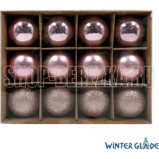 WINTER GLADE Набор ёлочных шаров пластик, 6 см, 12 шт, розовый микс, 6012G006 WINTER GLADE Набор ёлочных шаров пластик, 6 см, 12 шт, розовый микс, 6012G006