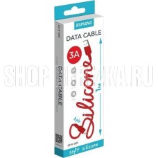EXPLOYD (EX-K-1501) USB - 8 pin/круглый/силикон/красный/1М/3A