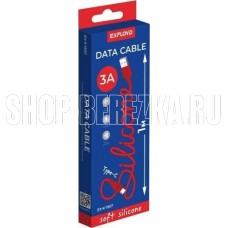 EXPLOYD (EX-K-1507) USB - TYPE-C/круглый/силикон/красный/1М/3A