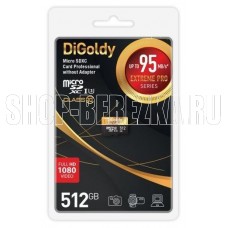 DIGOLDY 512GB microSDXC Class 10 UHS-1 Extreme Pro (U3) [DG512GCSDXC10UHS-1-ElU3 w]