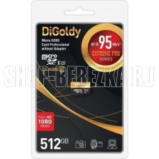DIGOLDY 512GB microSDXC Class 10 UHS-1 Extreme Pro (U3) [DG512GCSDXC10UHS-1-ElU3 w]