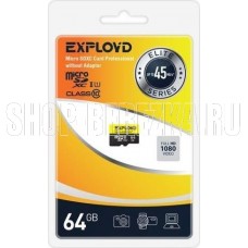 EXPLOYD 64GB microSDXC Class 10 UHS-1 Elite [EX064GCSDXC10UHS-1-ElU1 w]