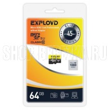 EXPLOYD 64GB microSDXC Class 10 UHS-1 Elite [EX064GCSDXC10UHS-1-ElU1 w]