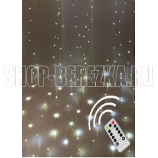 КОСМОС KOC_CUR-U103 Занавес 3*3м, белый, usb, пульт