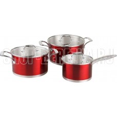 POMIDORO POMI D'ORO PSS-640027 Prezioso Набор кастрюль 20см, 24см и соусник 16см с крышками