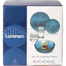 LUMINARC ЛУИЗ ЛОНДОН ТОПАЗ 16пр со стаканами РОМБ ТОПАЗ 310мл S1238
