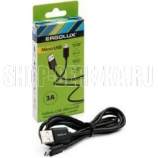 ERGOLUX (15093) ELX-CDC01-C02 USB-Micro USB 3А 1,2м Черный