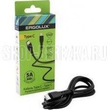 ERGOLUX (15201) ELX-CDC06-C02 Type C-Type C 5А 80Вт 1.2м Черный