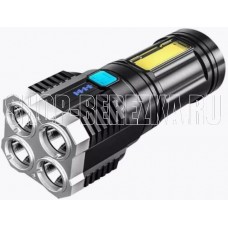 ULTRAFLASH (15195) LED51525 4LED+COB, 3 Вт, 4 реж, Micro -USB, бокс черный