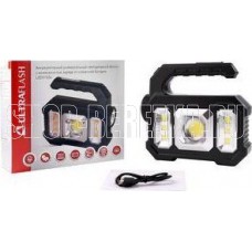 ULTRAFLASH (15194) LED51526 (фонарь акк 4В, черн., 1LED+COB+6xSMD, 3 Вт, 4 реж, Micro USB, бокс)