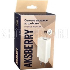 AKSBERRY (6900221570013) T40 1USB 24A + MicroUSB (белый)
