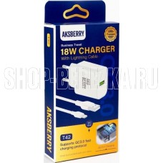 AKSBERRY (6972969383064) T42 QC30 + кабель (белый)