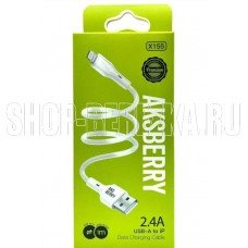 AKSBERRY (6972969383200) X155 для iPhone 1м 24A белый