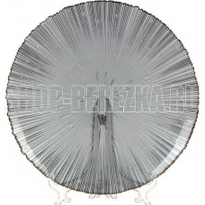 NONAME Блюдо стекло, 32.5 см, сервировочное, отвод золотом, Графит, Y6-10088 (462516)