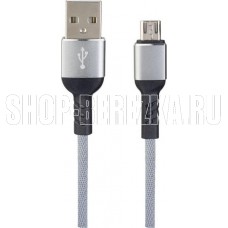 PERFEO (U4806) USB A вилка - Micro USB вилка, 2.4A, серый, 1 м, Micro Premium