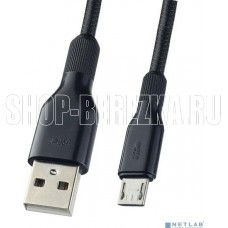 PERFEO (U4807) USB A вилка - Micro USB вилка, 2.4A, черный, 1 м, Micro SOFT