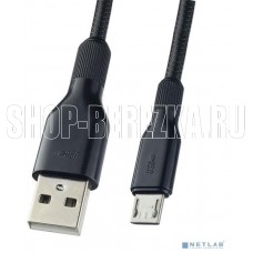 PERFEO (U4807) USB A вилка - Micro USB вилка, 2.4A, черный, длина 1 м., Micro SOFT