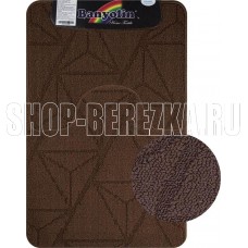 САНАКС 00849 Коврик в ванную CROSS-LOOP, двойной, КОРИЧНЕВЫЙ,однотонный, 500х800, 500х400 мм,100% полиэстер