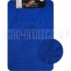 САНАКС 00850 Коврик в ванную CROSS-LOOP, двойной, СИНИЙ,однотонный, 500х800, 500х400 мм,100% полиэстер