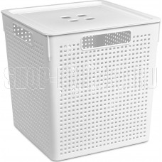 VIOLET Лофт 23л с крышкой белая 6923106