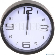PERFEO PF-WC-001 круглые д. 20 см, чёрный корпус/белый циферблат