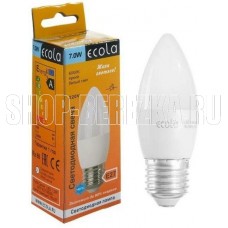 ECOLA N7QV70ELC candle LED Premium 7W/E27/4000K 360° filament нейтральный белый