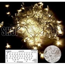 ECOLA N5RV03ELC LED гирлянда 220V IP44 Бахрома наращиваемая (базовая секция) 3x(0.2-0.5)м 150Led 4000K, 8 режимов, прозр.провод с вилкой нейтральный б