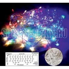 ECOLA N5RM03ELC 220V IP44 Бахрома 3x(0.2-0.5)м 150Led RGBW разноцветный