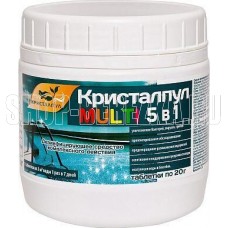 КРИСТАЛПУЛ MULTI 5 в 1 для бассейнов, табл. 20 г, банка 0,5 кг 107662