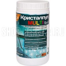 КРИСТАЛПУЛ MULTI 5 в 1 для бассейнов, табл. 20 г, банка 1 кг 107663