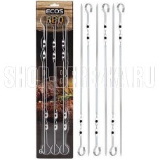 ECOS Набор шампуров ND-300D (р-р 45x1см x1,5мм, форма прямая, нерж.) 999621