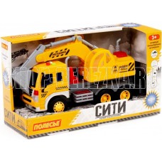 ПОЛЕСЬЕ Сити , автомобиль-экскаватор инерционный (со светом и звуком) (жёлтый) (в коробке) 86365