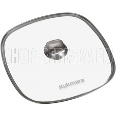 KUKMARA с28-2т112 стекл квадр 28х28см нерж/руч с деколью
